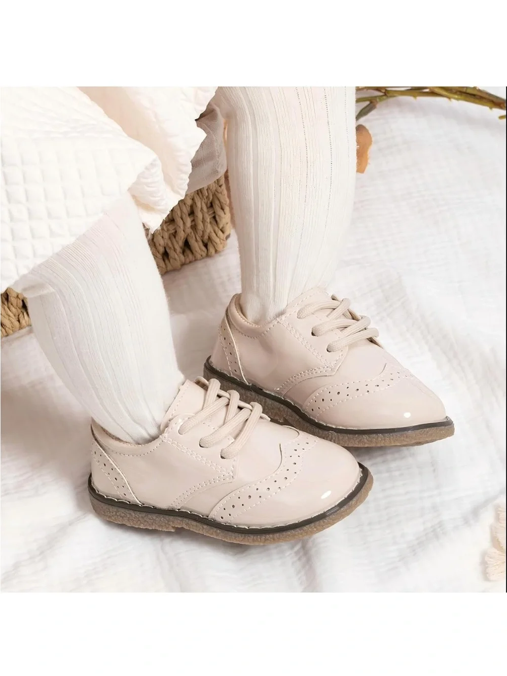 Classic Kids Lace-Up Brogue Shoes in Cream. Boys. Or girl. Unisex